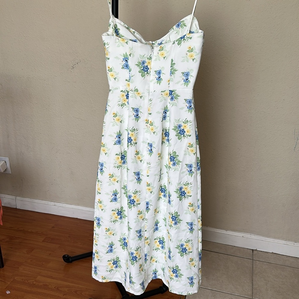 HOUSE OF CB 'Carina' White Floral Bustier Midi Dress NWOT Size XS - Picture 9 of 12